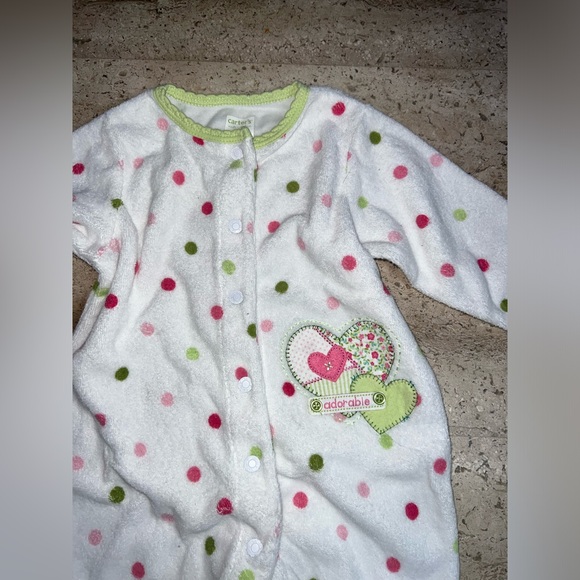 Carters Cute White & Pink Baby Onesie 3 Months Old Infant Baby - Picture 2 of 5